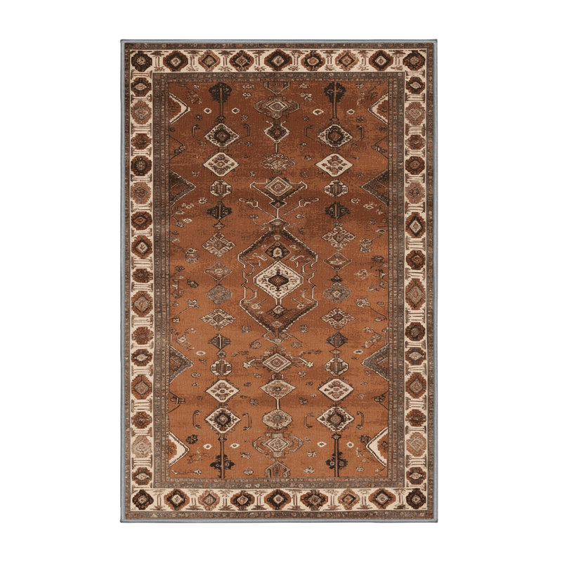 Machine Washable Persian Brown Area Rug, Runner 2' x 5'