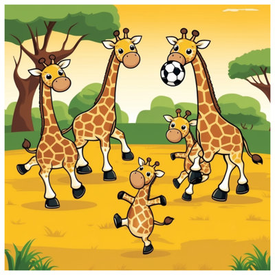 Girafes jouant au soccer Housses de couette