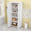 Élégante armoire de rangement en bois pour salle de bain avec conception anti-basculement, tablettes réglables et amplement de rangement-121932670