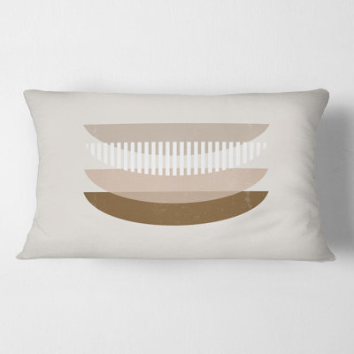 Abstract Sun Moon Geometric Print III - Modern Printed Pillow