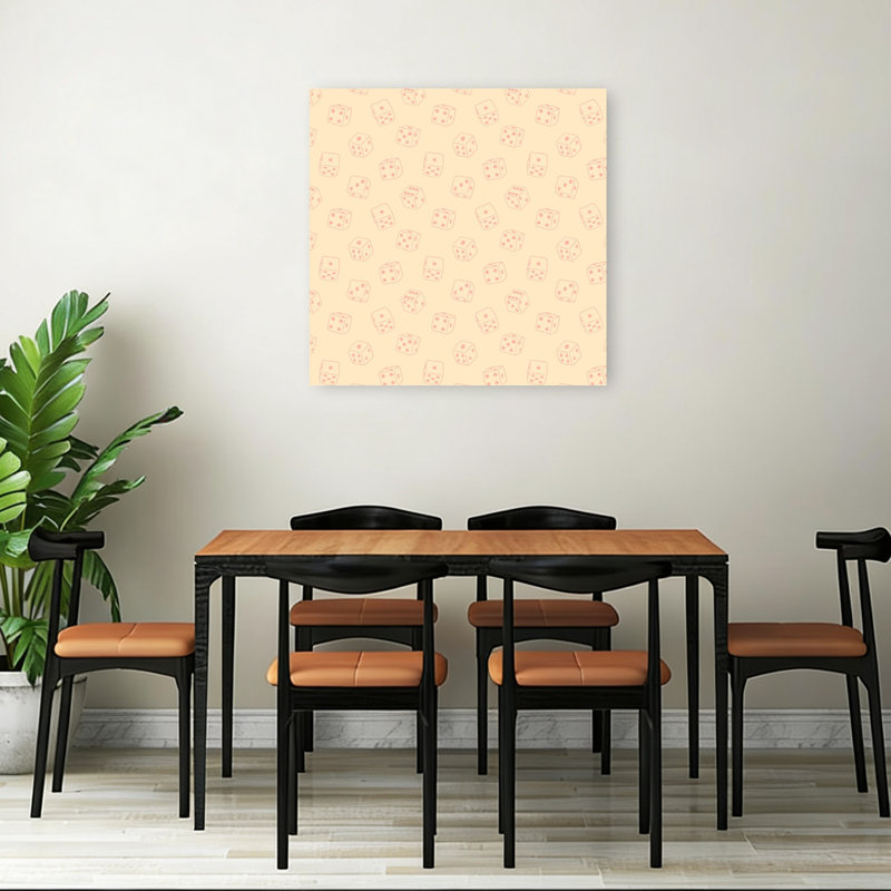 «Lucky Dice», art mural contemporain abstrait, H 36 po x l 36 po