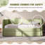 Lit de jour Gingham avec 2 tiroirs de rangement et port USB, forme ondulée-728224155-728224158