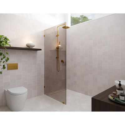 Ursa 30 in. x 78 in. Fully Frameless Bronze Tinted Single Fixed Shower Panel