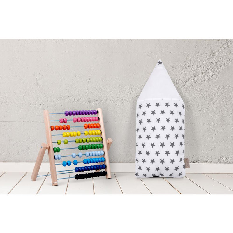Kleine Sterne Geometric Novelty Cushion, White/Grey