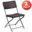 Chaise pliante en rotin brun Oliverson avec structure grise - Chaise pour événement