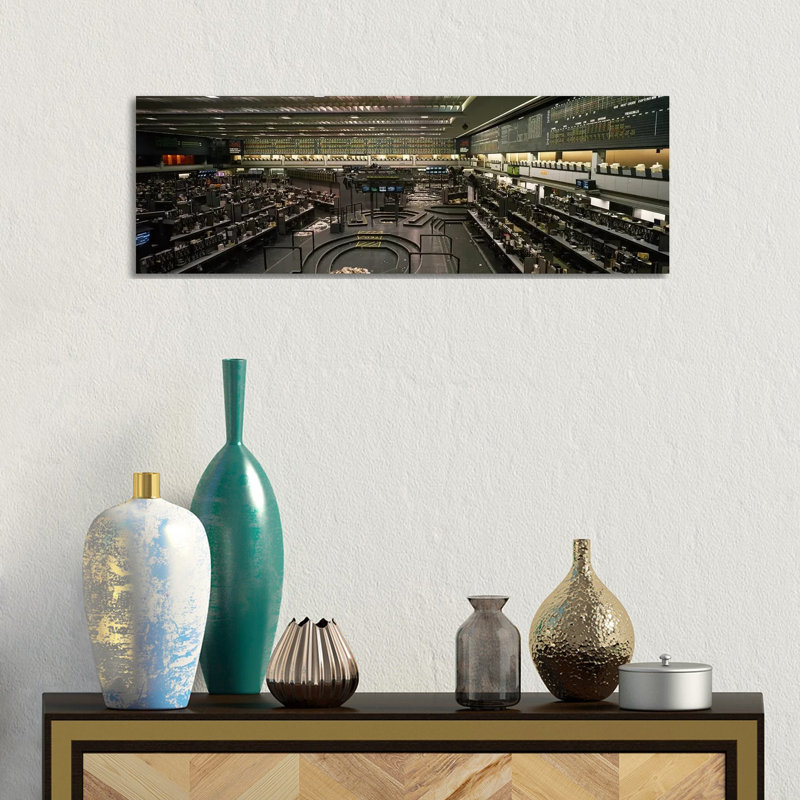 Empty Pits On The Trading Floor After Hours, Chicago Mercantile Exchange - Wrapped Canvas Panoramic Print