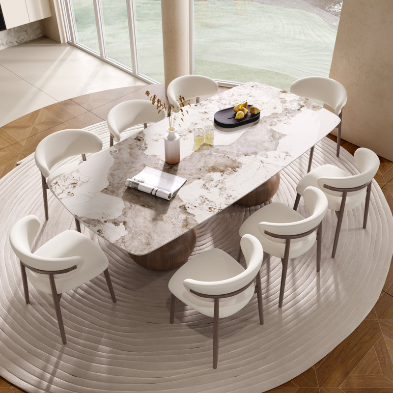 Ensemble de grande table de salle à manger 8-10 personnes noyer foncé, H 29,5 po x l 94 po x P 43,3 po, Noyer foncé
