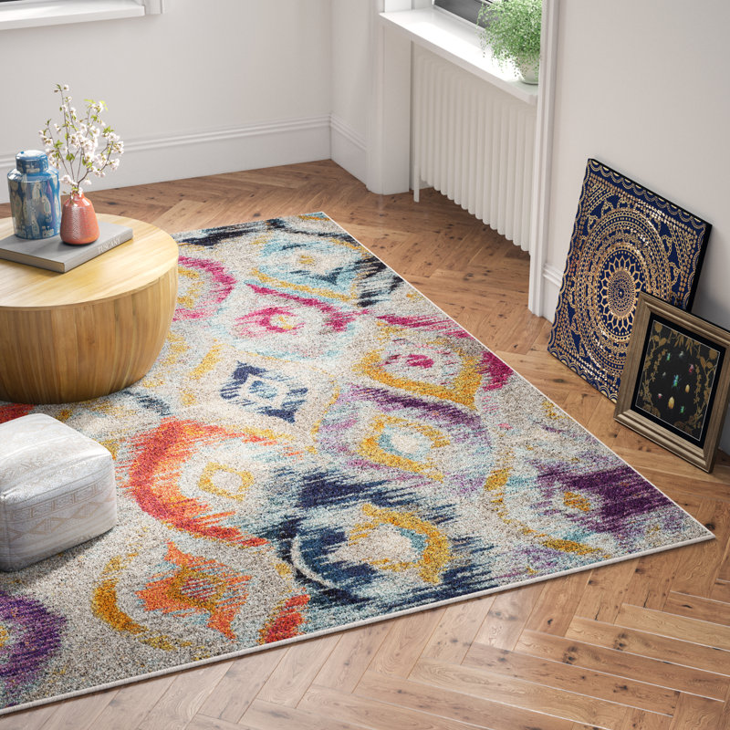 Nistler Area Rug In Grey Multi, Rectangle 155 x 231 cm