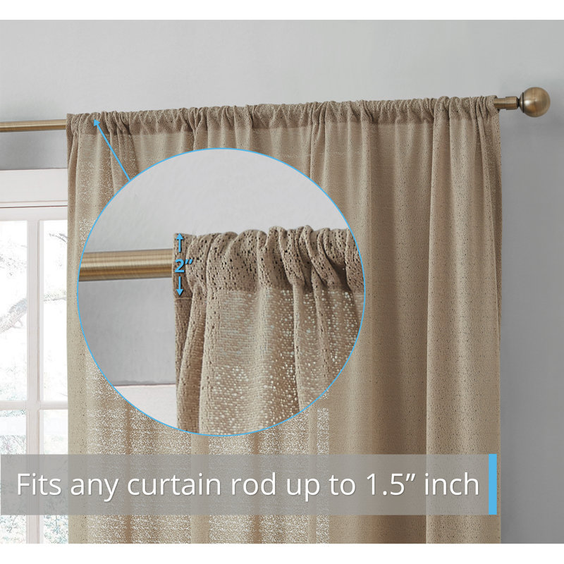 Tillie Semi Sheer Pair, Taupe, 54" W x 84" L