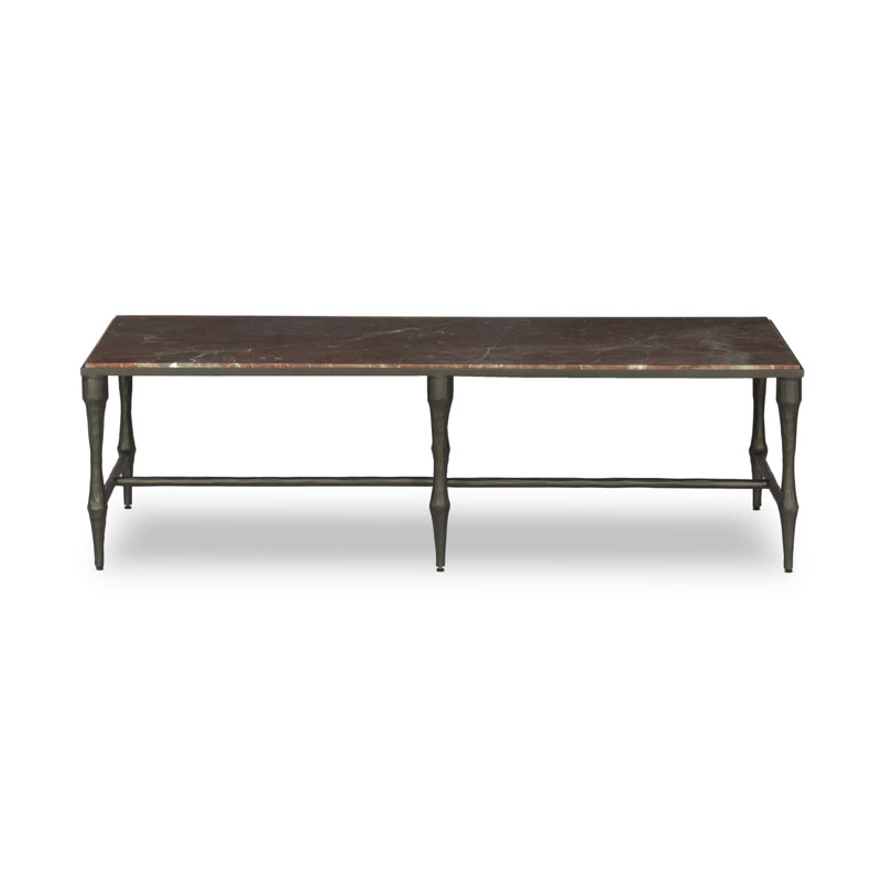 Table basse Sandra - Fumée et marbre roux