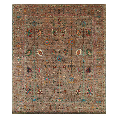 Hand-Knotted High-Quality Gray Area Rug