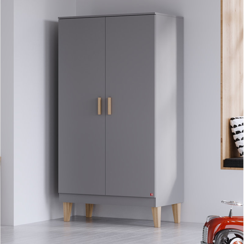 Jahn 2 Door Wardrobe, Dark Grey/Grafitt