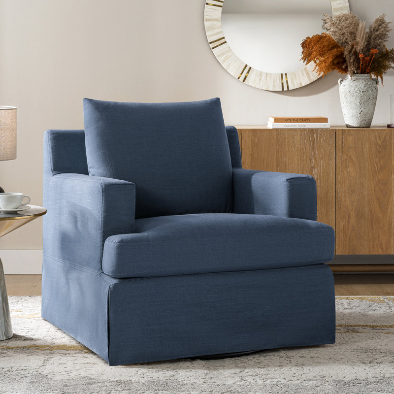 Fauteuil pivotant Lucie, Bleu ardoise