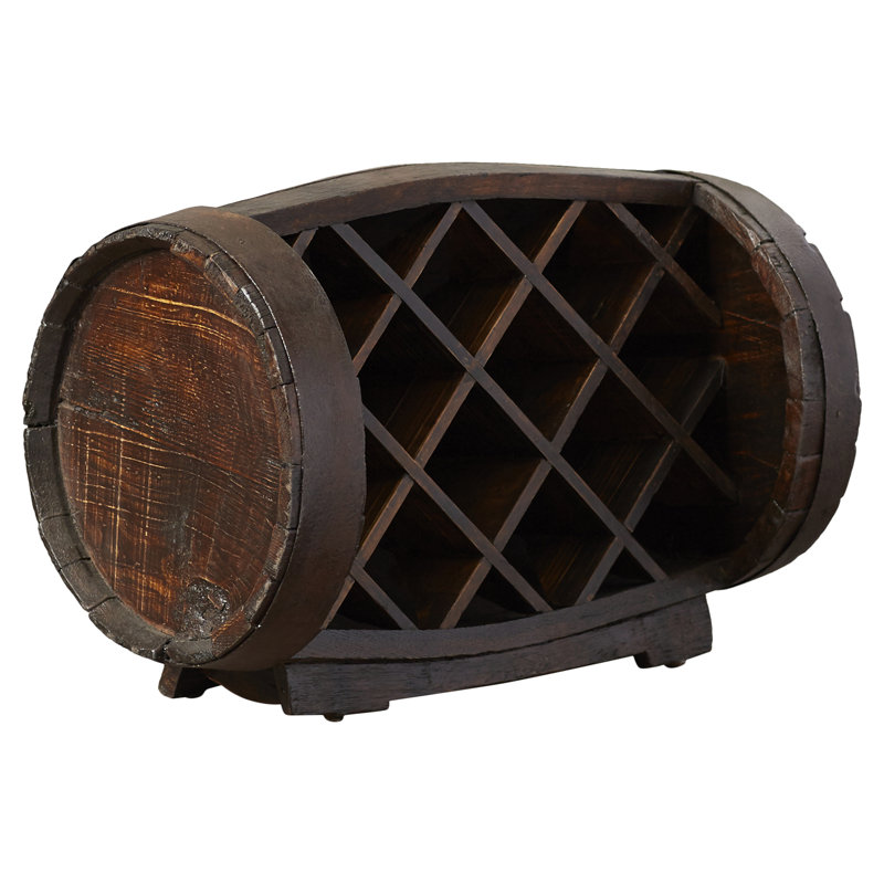 11 Bottle Solid Wood Tabletop Wine Bottle Rack in Natural