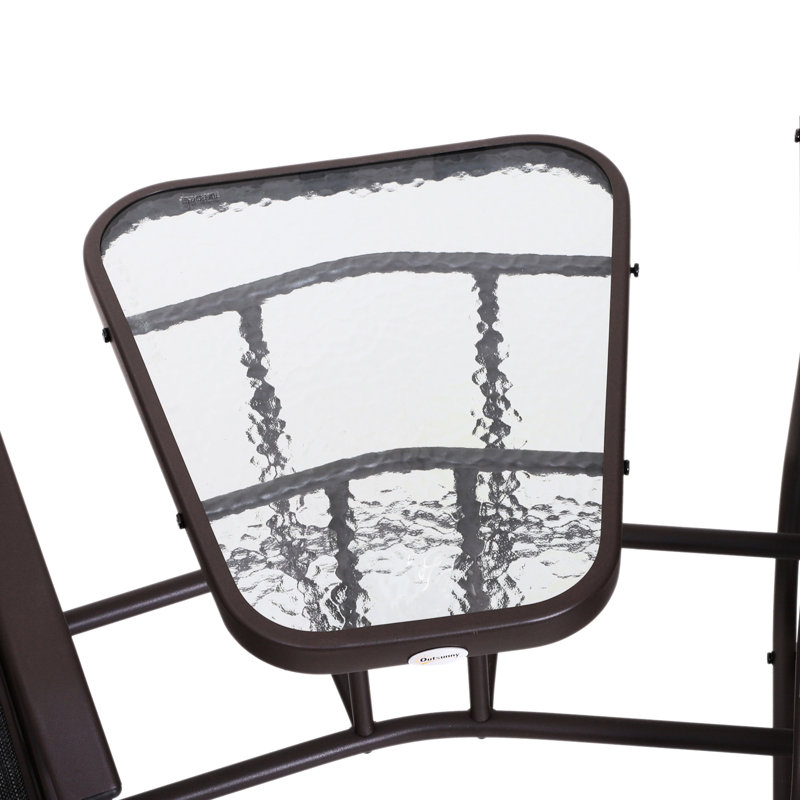 Fauteuil coulissant gris avec table de patio