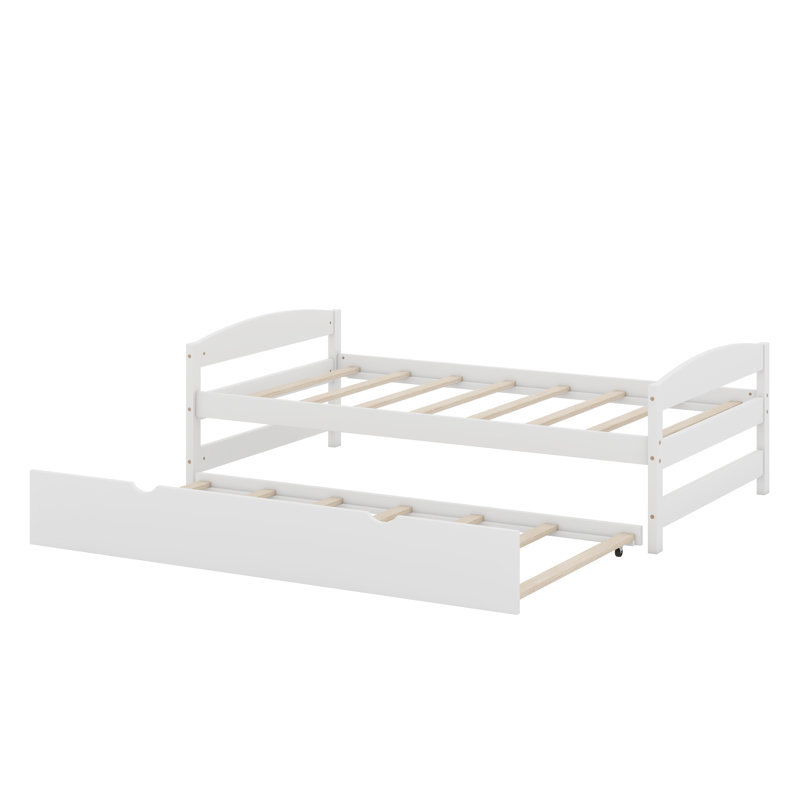 Lit plateforme avec lit gigogne, Blanc