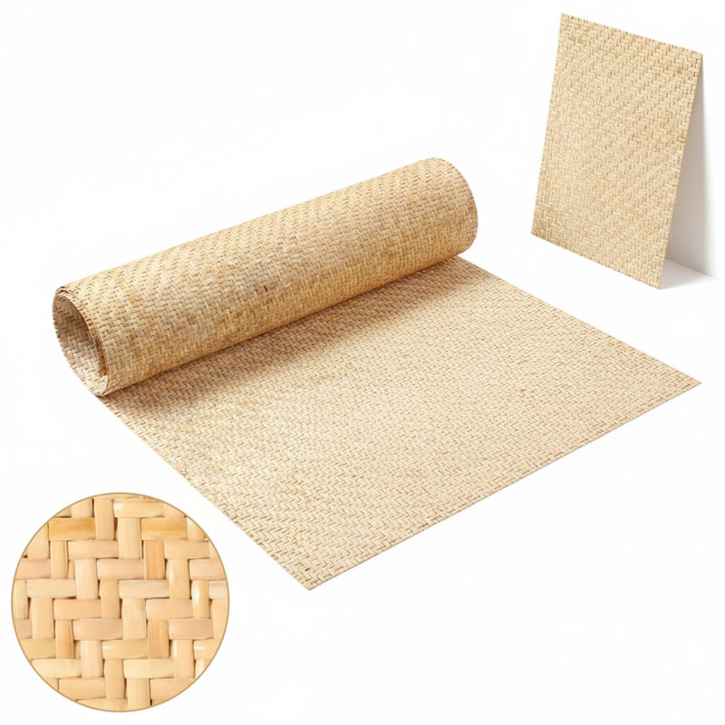 Rouleau de feuille V-Weave Natural Rattan, H 0,1 po x l 16 po x P 118 po