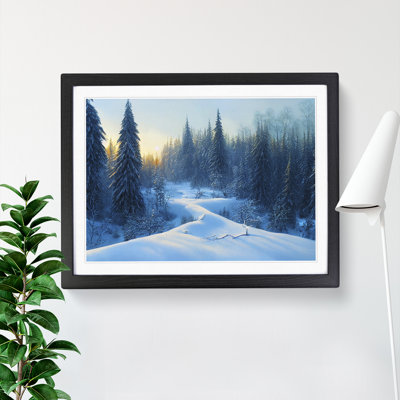 Pine Tree Forest Winter Vol.3 1 Piece Single Picture Frame Wall Art