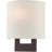 Bronze ADA Wall Sconce, 8" with Handcrafted Oatmeal Fabric Shade - 1 Light