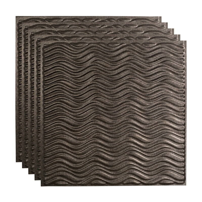Panneau de plafond décoratif en vinyle 2 pi x 2 pi FASÄDE, Étain fumé