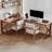  Walnut L-Shaped Solid Wood desks-108609708-108609711