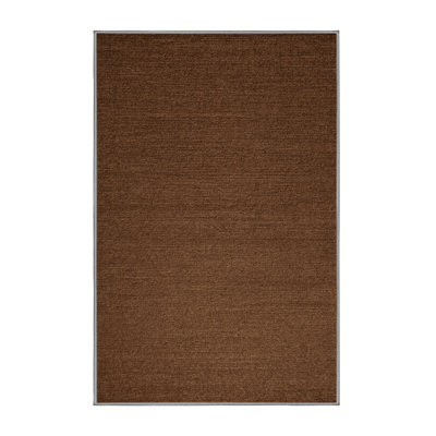 Tapis brun uni lavable à la machine