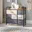 Wide 5 Fabric Drawer Bedroom Dresser With Large Drawers