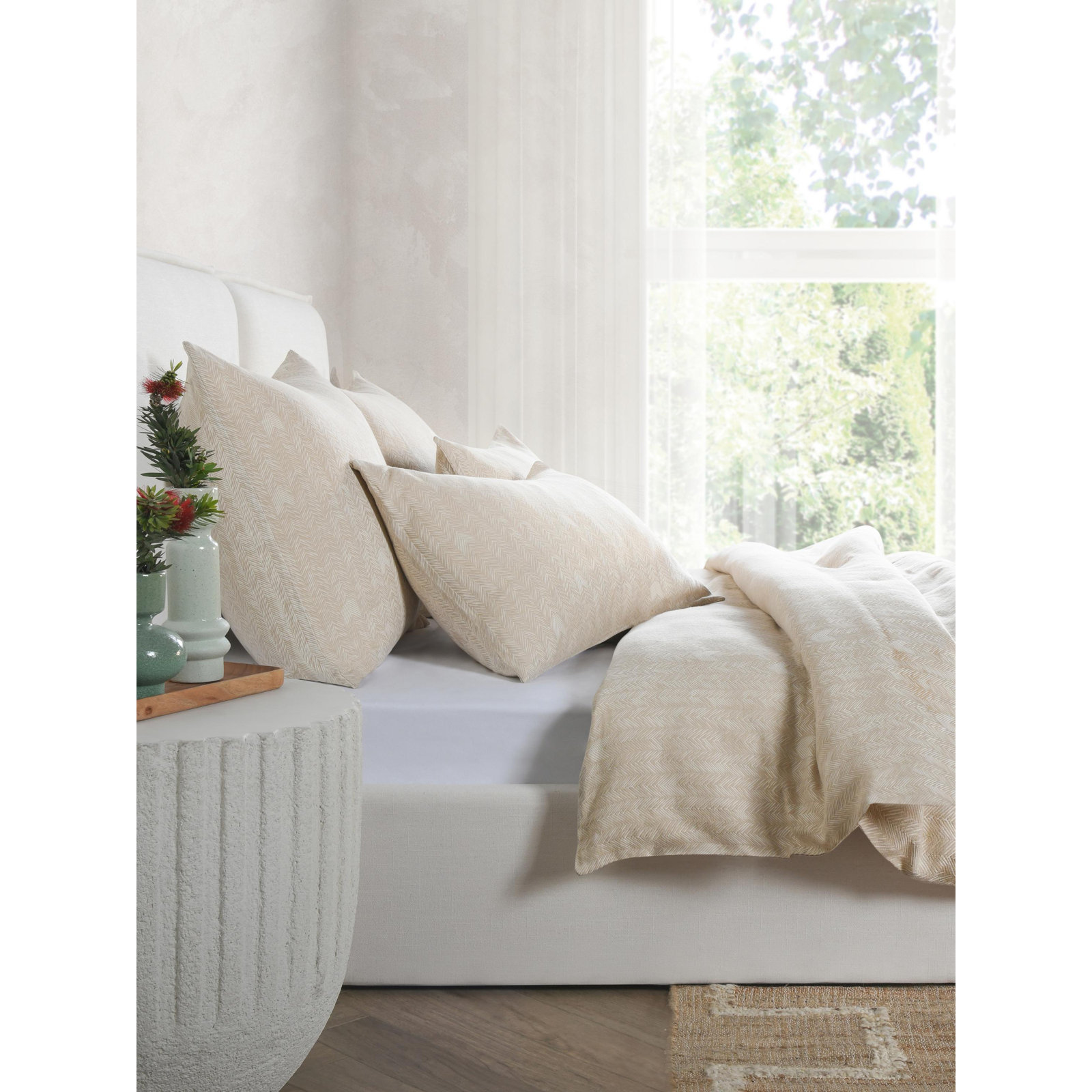 Verbier Cotton Shams, Euro, Beige