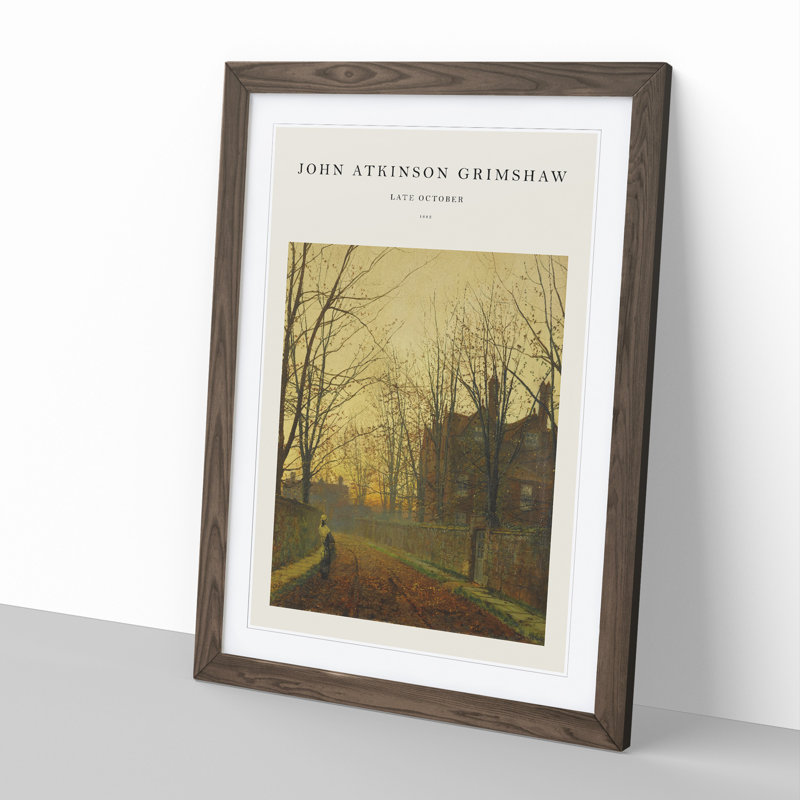 Late October by John Atkinson Grimshaw - Picture Frame Art Prints, Walnut Framed Framed, 65cm H x 48cm W x 2cm D