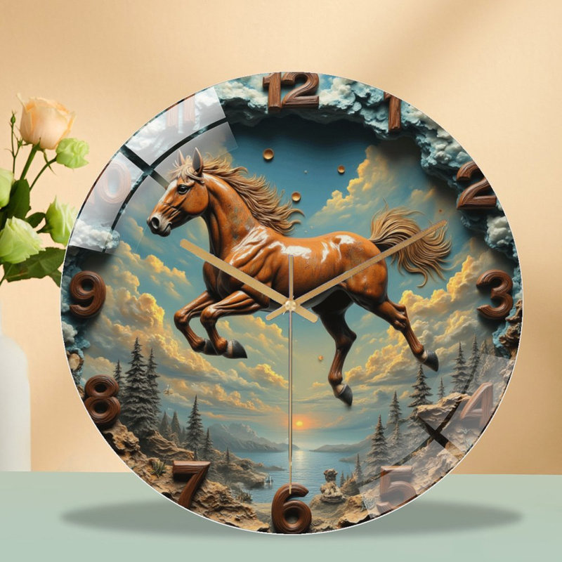 Horloge murale en verre 12 po