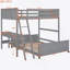 Lit double superposé au dessus d'un lit double avec bureau, gris (ANCIEN SKU: LT001006AAE)-1414277704