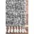 Kinard Shag Tasseled Power Loom Performance Gray Rug-1305524615