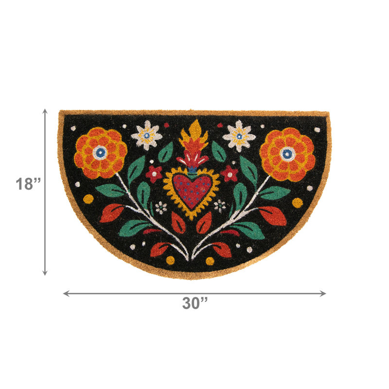 Paillasson demi-cercle floral