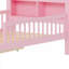 Structure de lit simple en bois massif rose chaud avec tête de lit intégrée et tiroirs sous le lit-1388609184