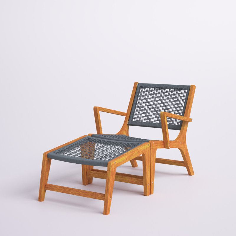 Chaise de patio avec repose-pieds Fedele