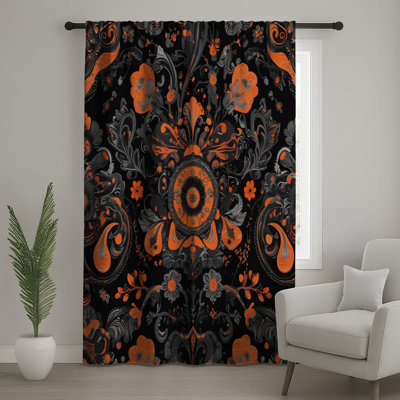 Rideaux de fenêtre à motif floral complexes, voilages et voilages à motif floral - 1 panneau