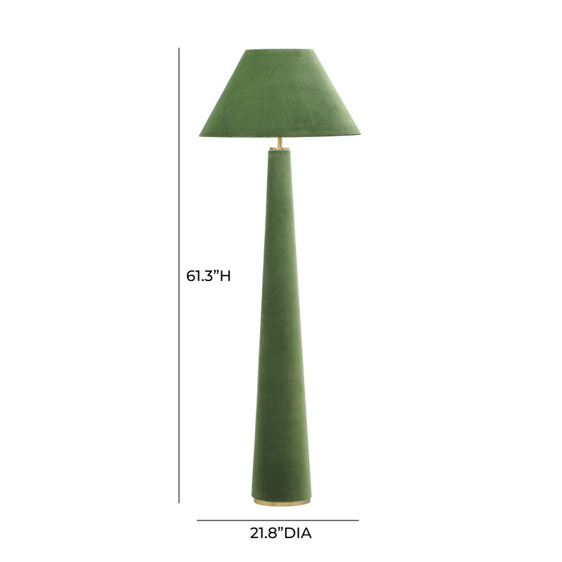 Graham Velvet Floor Lamp, Green, Green