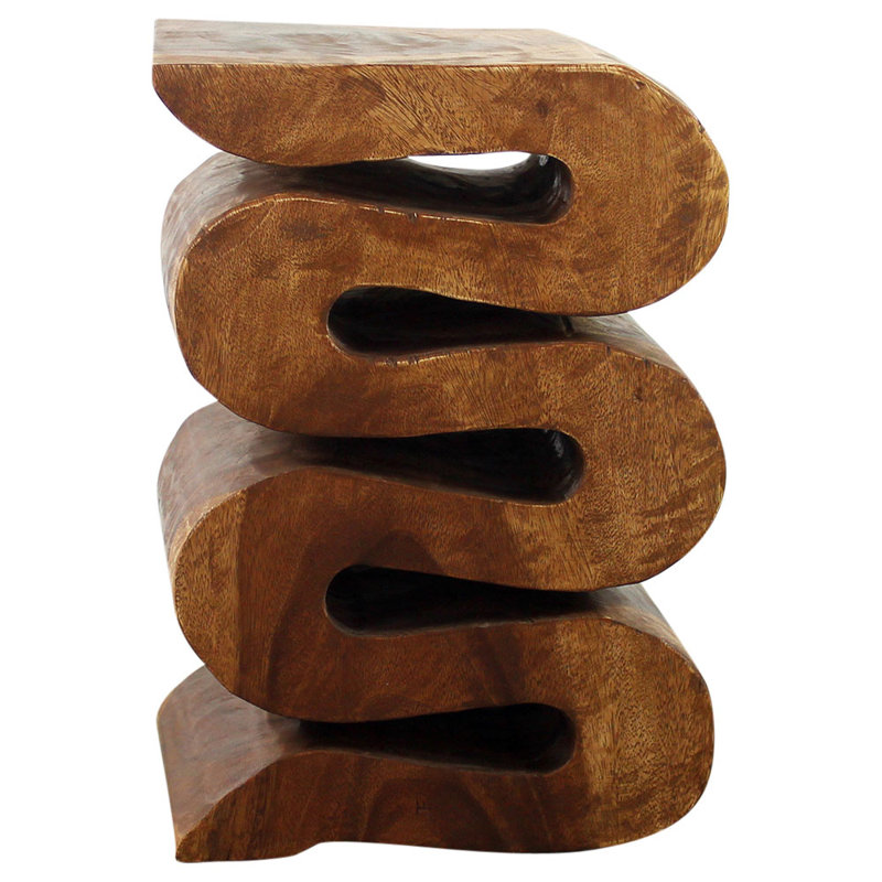 Raechell Solid Wood End Table, Brown Wood, 20" H x 12" W x 14" D