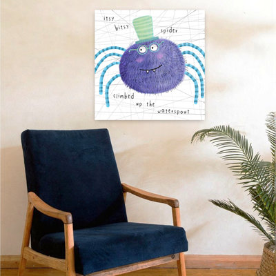 Itsy Bitsy Spider Story Playful Whimsical Contemporary Spider Wall Art Print