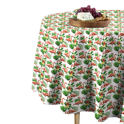 Ilani Tropical Flamingos Round Tablecloth
