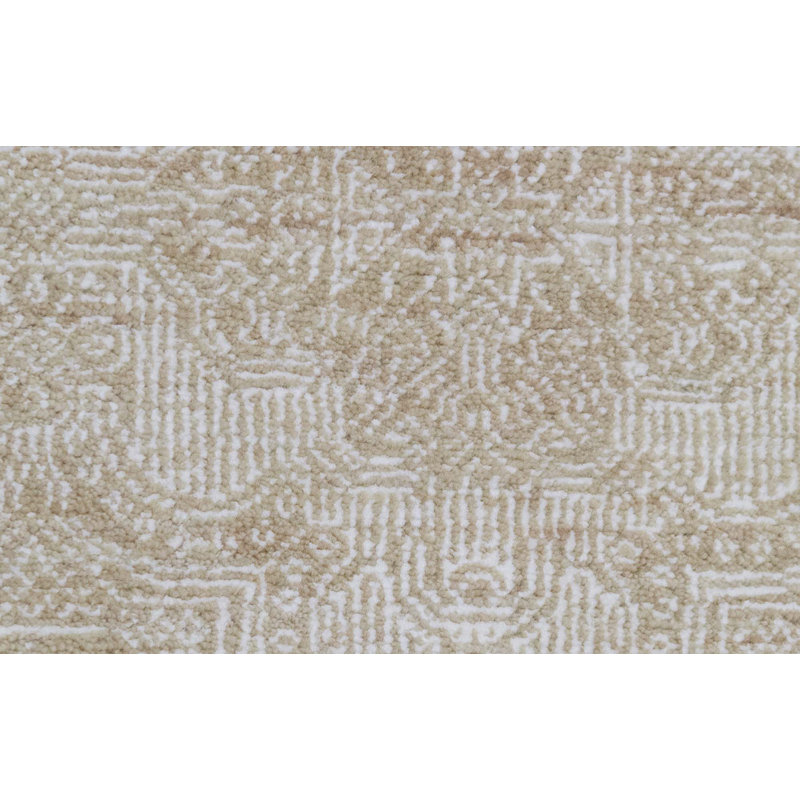 Tapis doré et ivoire de haute qualité noué à la main