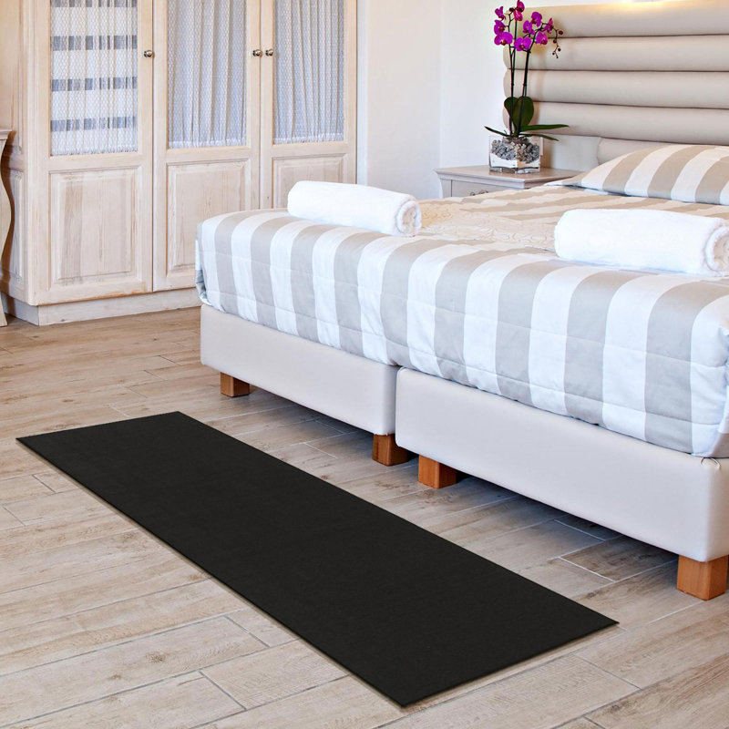 Emmy Black Ultra Thin Non-Slip Kitchen Rug
