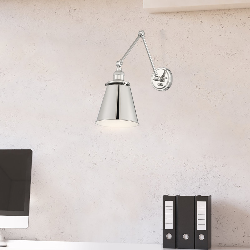 Bras oscillant 1 lumière Senaida, Nickel poli