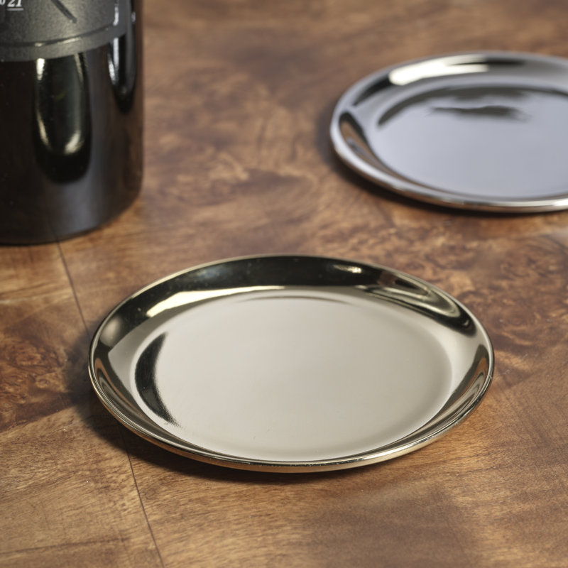 Ensemble de sous-verres à vin en acier 4 pièces Pays de la loire, Doré