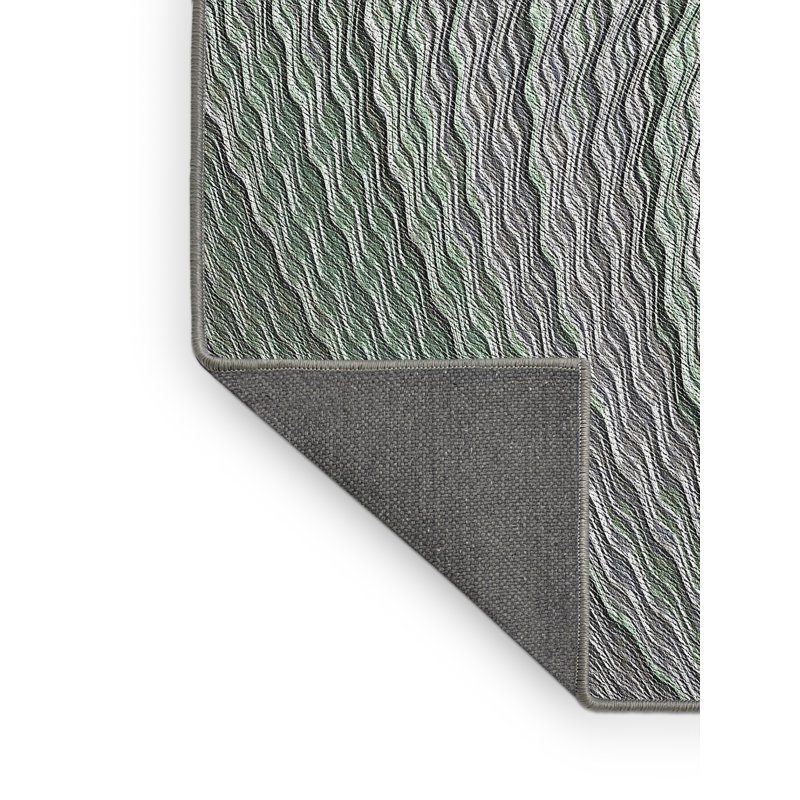 Tapis vert / gris Power Loom, Rectangle 5 pi x 7 pi