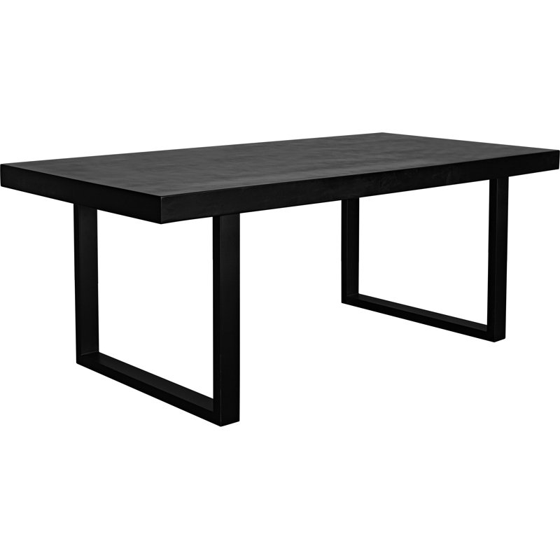 Table de salle à manger Clement, Noir / noir, H 30 po x L 79 po x l 39,5 po