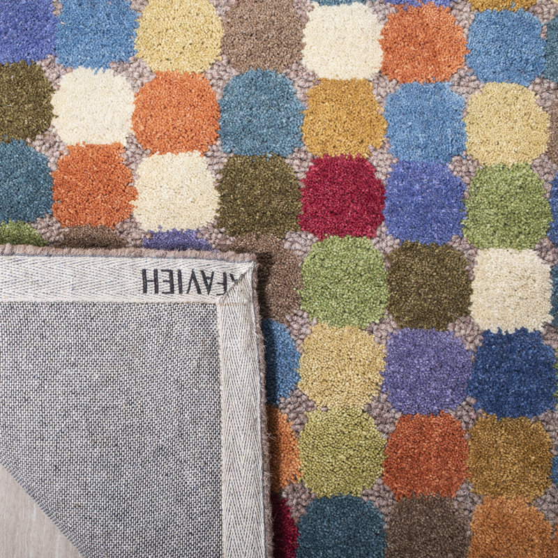 Candelo Hand Tufted Wool Polka Dots Rug, Rectangle 2' x 3'