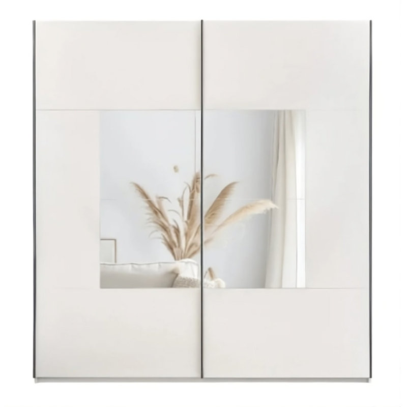 Manufactured Wood Wardrobe, 215xm H x 203cm W x 65cm D, White
