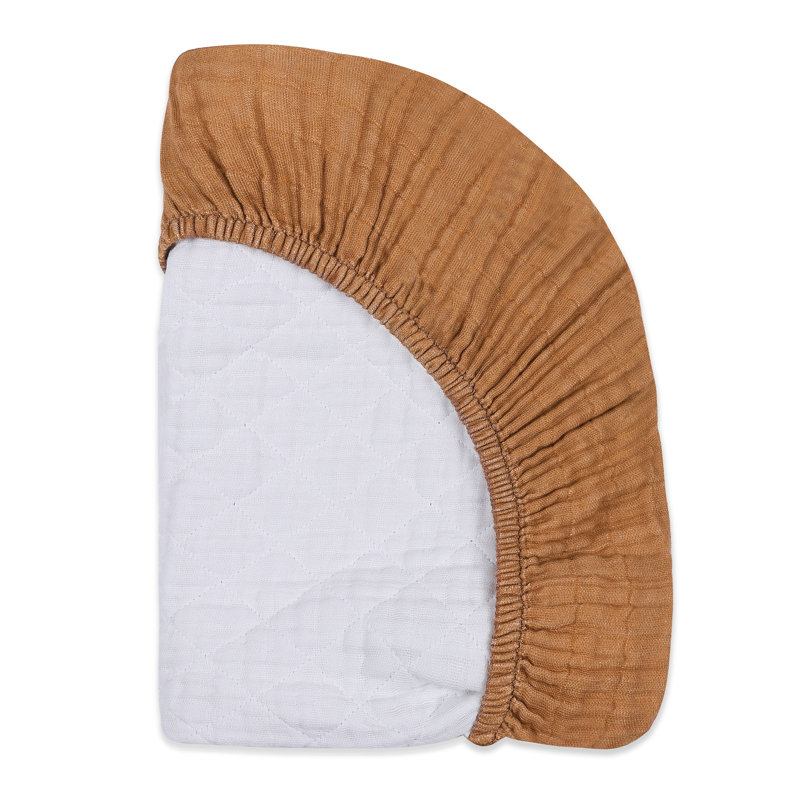 Burnt Sienna Quilted Muslin Changing Pad Cover