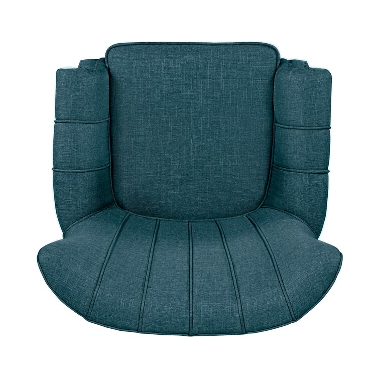 Keilani 36.5 Wide Swivel Barrel Chair Kelly Clarkson Home Body Fabric: Mineral Blue Floral Performance